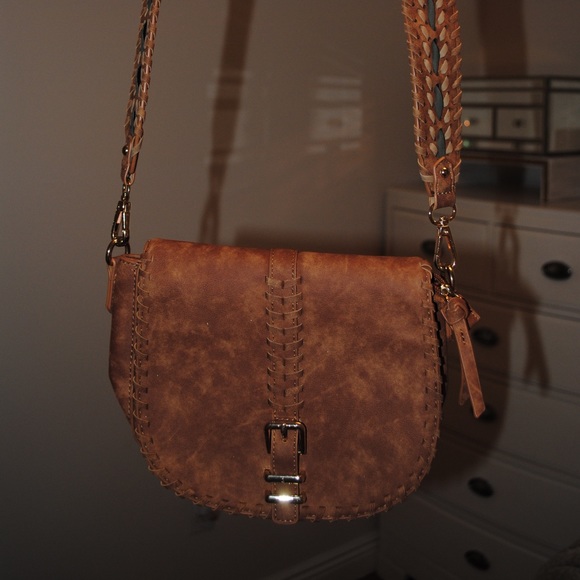 Camel Whipstitch Crossbody - Picture 1 of 4